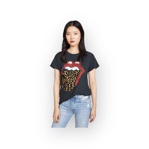 Daydreamer ☻ Rolling Stones Plush Leopard Rock Band Tee T Shirt ☻ Vintage Black